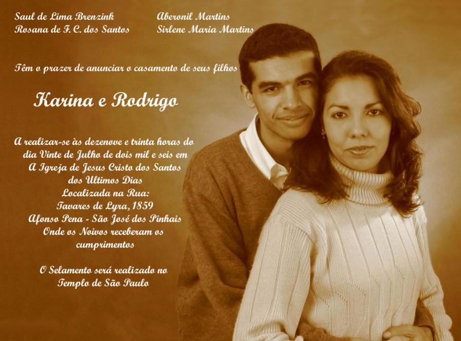 Convite
Rodrigo Leandro Martins
26 Jun 2006