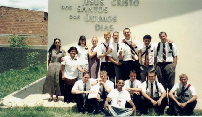 (Left to Right) Sisters Perreira, Bessa, ???, Mcrae, Elders Windham, Blackburn, Finlinson, Campos, Neilson. (In Front) Elders Cooper, T. Erickson, Brockbank, Stallings, Garn. 
William
Joseph C Windham
07 Jul 2002