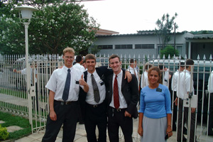 Leaving!  Elders Moore, Tanner, Hagland and S. Santos
Richard S. Bangerter
12 Jan 2003