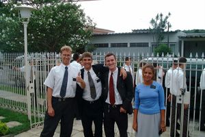 Leaving!  Elders Moore, Tanner, Hagland and S. Santos
Richard S. Bangerter
12 Jan 2003