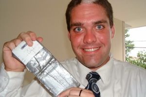 Elder Dalling with his FIVE year old Duct tape wallet!!
Richard S. Bangerter
12 Jan 2003