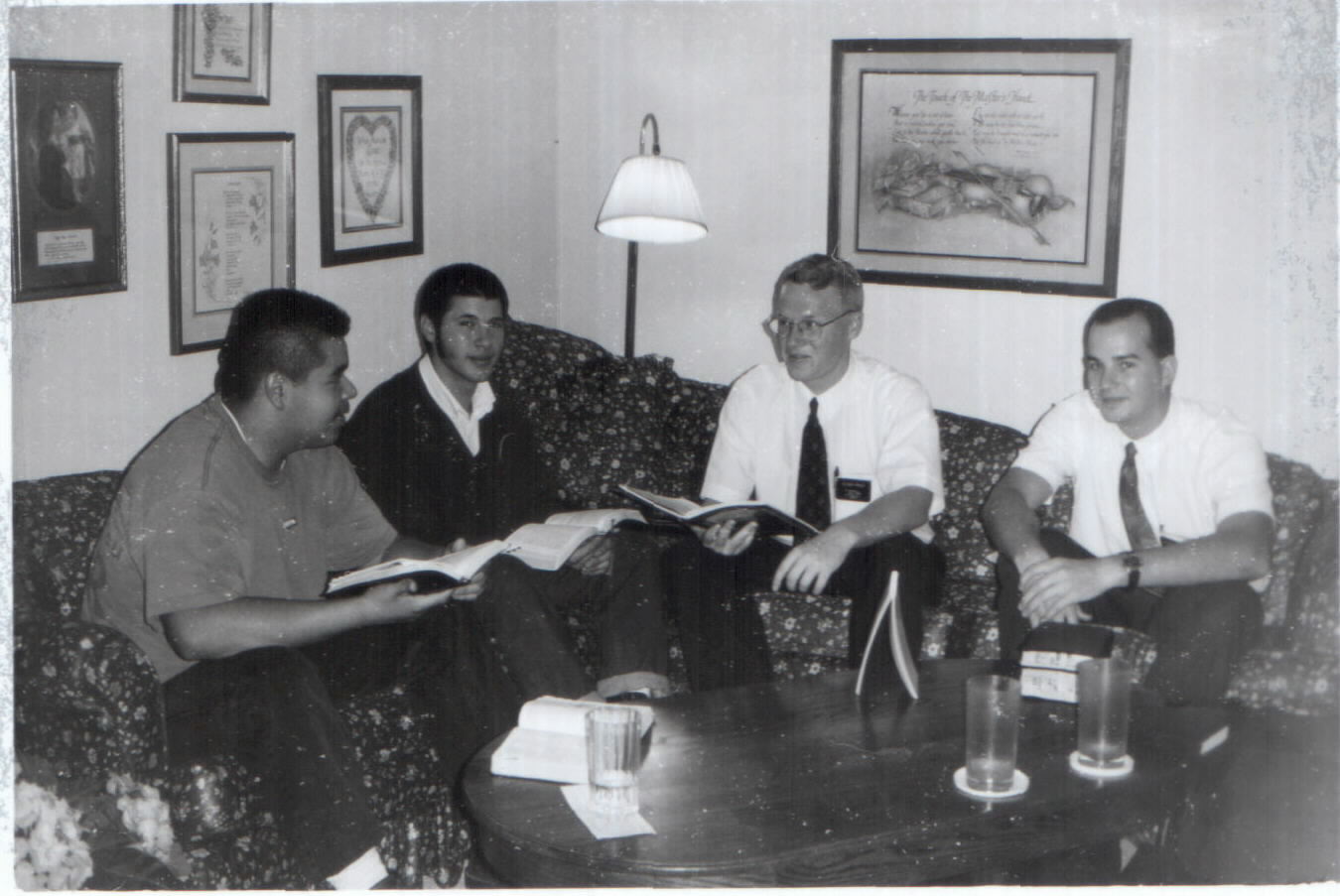 Elders Price & Jensen, with member Eric Morrison teaching Bob the 3rd discussion
Steven  Price
04 May 2002