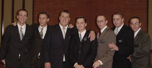 L-R:  J. McIntyre (UT),  J. Christensen (ID), B. Nielsen (UT), D. Gibbons (UT), P. Pugmire (ID), D. Gibb (CAN), R. King (WA)
Linda Boyer
24 Apr 2003