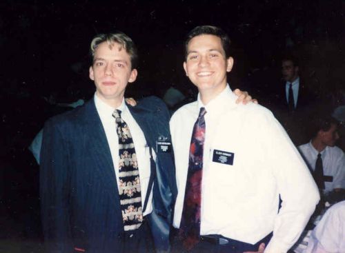 Elder Bartholomew (Chinese) and Elder Dormady (Spanish): the most effective way to tract in San Gabriel was to have a Chinese elder along.  Ah, Barrio San Gabriel....
Jason  Dormady
19 Mar 2003