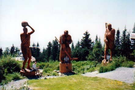 Three of the chainsaw carved statues on Grouse Mountain. L-R: Pipes, Lisonbee, Ainge. Submitted by Jim Pipes
Richard Funk
10 Nov 2003