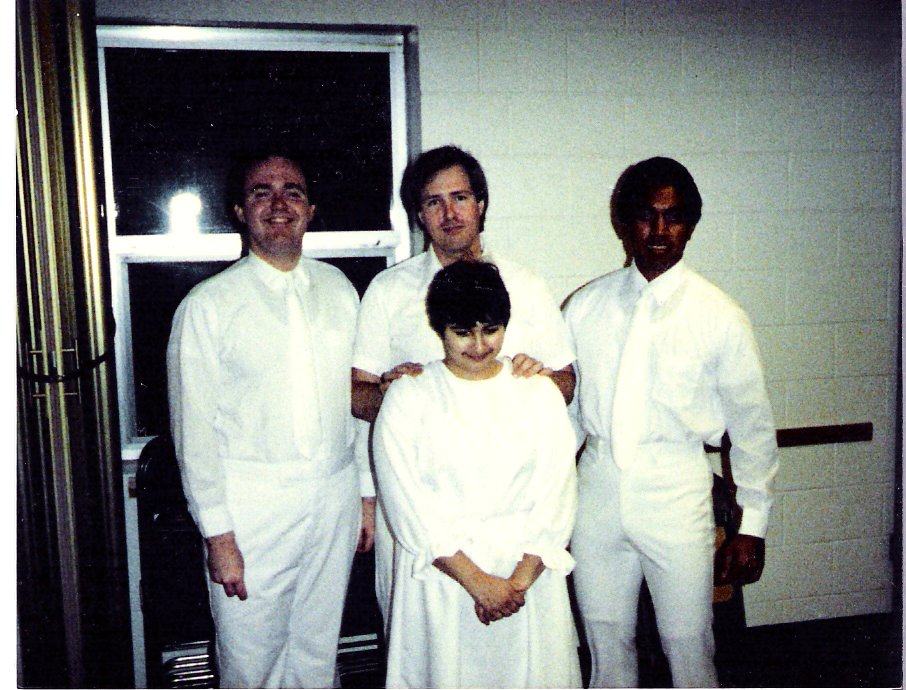 This was the Davidson's baptism from 01/14/1987. I am on the left and my first greenie, Elder Adam Ah Quin, is on the right.
Brian Dean Cantelope
09 Aug 2007