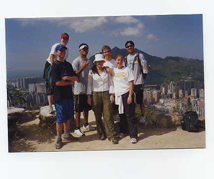 Spent P-Day hiking up the mountain behind our apartment. 
L to R: Sister Patterson, Elder Bowlby, Elder Unga, Mei Chan, Elder Cahoon, Sister ? (sorry), Elder Omae
Onesi Latu Unga, Jr.
28 Jun 2005