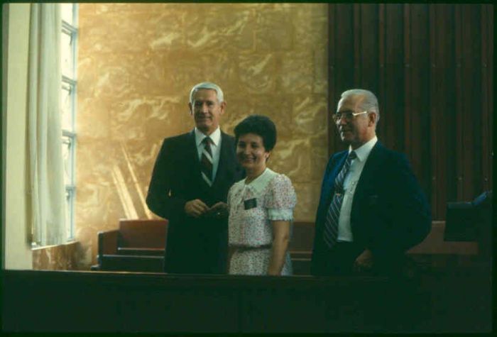 Elder Dean L. Larson,  Hna. Mary de Davila, Pres. Julio E. Davila.  (Mission tour in Cali 1983)
John H. Lake
17 Sep 2003