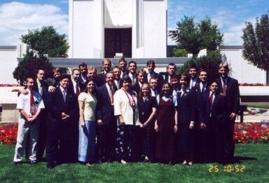 Greenies arrive in the field and pose with President & Sister Ludwig in front of the Denver, CO Temple
Lucious Alexander
11 Dec 2001