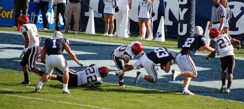 This was from Wayne's last football game at BYU.  He scored a touchdown on this run.
Wayne Alsop Latu
11 Nov 2008