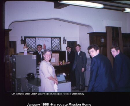 1968_January_Harrogate Mission Home_Brother and Sister Robison_Elders Hymus, Lester and McKay
Bronson  Gardner
08 Jan 2022