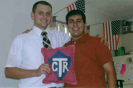 Elder Webb and Derek Hernandez hold this CTR pillow with pride.
Derek Hernandez
02 Oct 2003