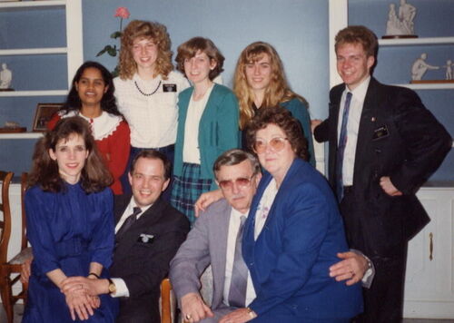 standing:  Sis Luchmon, Aagard, Robertson, Elder Eldredge
seated:  Sister and Pres. Anderson, Brother and Sister Chadwick
Deanna  Robertson
16 Nov 2001