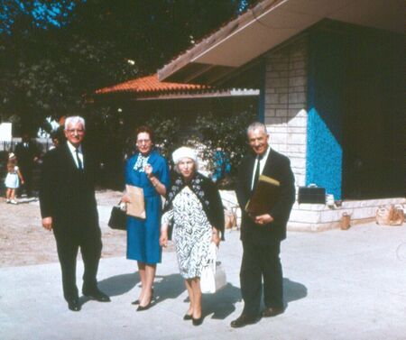 I took this photo at the Bordeaux Chapel in 1965 of President and Sister Cecil Hart and Elder and Sister Mark E Peterson.
Christopher W Evenson
09 Feb 2005
