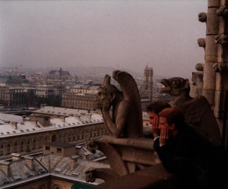 Gargoyles have a great view of Paris! This is Elder Thompson and I on one of the towers of Notre Dame de Paris in the Winter of 1986.
Roger  Dean
07 Nov 2005