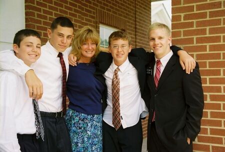 Elder Shumway with Debbie Conaway on her baptism day. Here with sons Robert and David and their Whitewater ward friend, Tyler Etchart. 
July 2007
Jeff and Wendy Stebar
03 Mar 2011