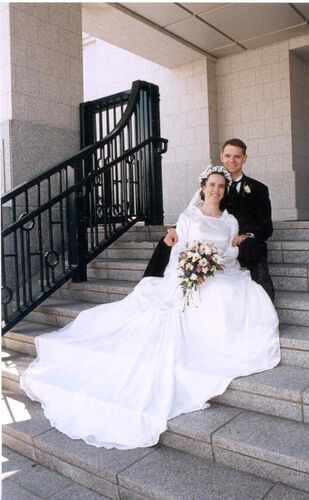 An interesting fact:  Caitlin (my wife) made her wedding dress herself.  I, on the other hand, rented a tux.
Steven Joseph Clark
01 Dec 2003