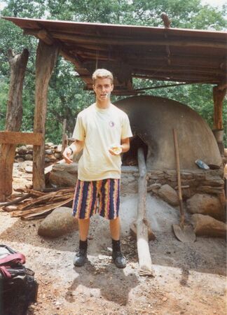Here I am after we decided to smear some cake on each other for some reason, which I don't remember, during a short lunch break while on a hike down to a Pacific coast bay near San Lorenzo on P-day.
Ken  Anderton
08 Apr 2003