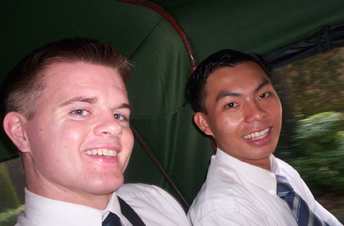 Elder Wallace and his new comp, Elder Budi Hardi inside a bajaj, which is like a little 3-wheeled motor scooter with a top on it
David Brewer
10 Jun 2006