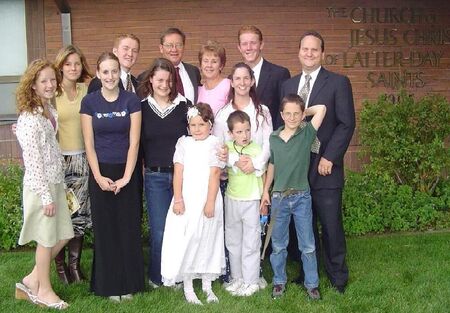 The whole Kim family at Sarah's baptism. For those of you looking for Elder Kim in the photo...GOOD LUCK... There are four of them. :) The one who served his mission in Ireland is far right in the back.
Eithne Kim
21 Dec 2005