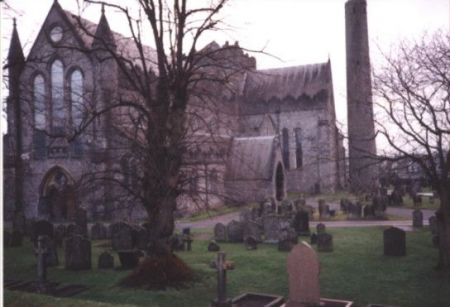 This gothic picture of an old Church of Ireland was taken on a p-day activity to Kilkenny.  We made a 30 mile trip from Waterford where I was serving.  It was a fun trip, but found out later that missionaries were not to go to Kilkenny.  It was off limits
Daniel Collett Zaugg
24 Jun 2002
