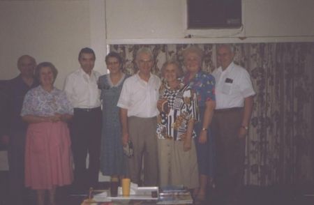 Left to right - The Chandlers, a French couple, President and Sister Mercer, The Hormans
Korey Payne
22 Apr 2002