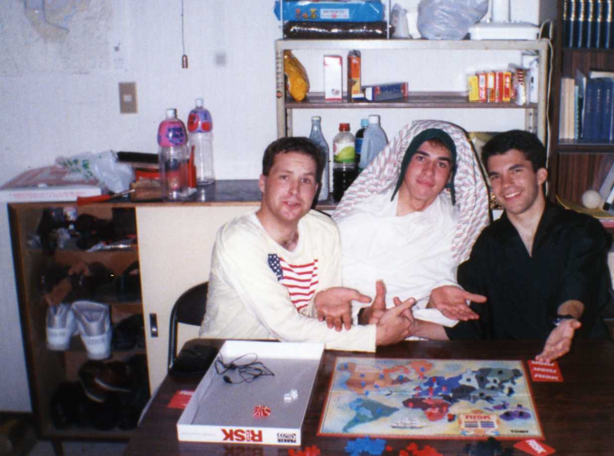 Playing Risk on P-Day. Weaver Choro got wiped out. Later, America (Malone), the Middle East (Redd), and Asia (me) got tired of fighting and formed a truce--just in time to go back to the real world!
Stephen  Templin
30 May 2006