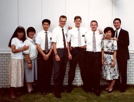 Stake Missionary Naomi Uchida, Sisiter Sakura, Elders Holgren, Stoker, Chowen & Ray with President & Sister Nishihara.  Higashi Osaka Fall 1990.
Clarence Michael Ray
09 Oct 2007