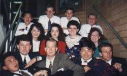 This was my district while in the MTC. Let's see if I can remember everybody. Bottom row: Kato, Hunt, Winegar Sensei, Nakamura Sensei, Newbold. 2nd Row: Blalock, King, Jeffreys Sensei, Lewis. 3rd Row: Gee, Martin, ?, Smith
Jennifer  King
05 Apr 2005