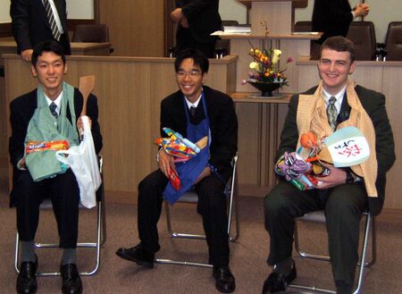 New Arrivals to Mission Shower
L-R Elders Yoshii, Ogawa, and Hayes
Kenji Masato Oman
31 May 2006