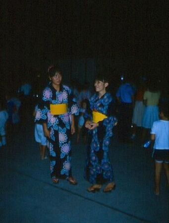 Two members dressed in kimono's for dance festival.
David  van der Leek
20 Aug 2003