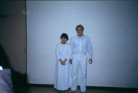 Peterson choro and Sachikyo Yoshino shimai about to be baptised.
David  van der Leek
20 Aug 2003