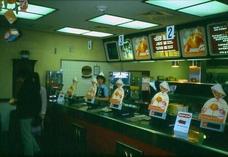 There's a restaraunt round every corner...even MacDonalds.  Costs $1.35 USD! for a hamburger.
David  van der Leek
20 Aug 2003