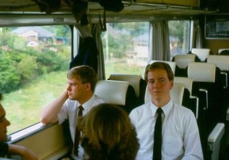 The long and contemplative train ride to Haneda International Airport for the return trip home.  Elder Cahoon and Elder Hovey.
David  van der Leek
17 Aug 2003