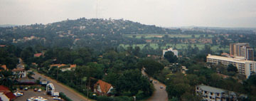 Downtown Kampala, Uganda on cloudy day from 12th fl Kampala Sheraton.
Jeremy Michael Bowen
30 Nov 2001