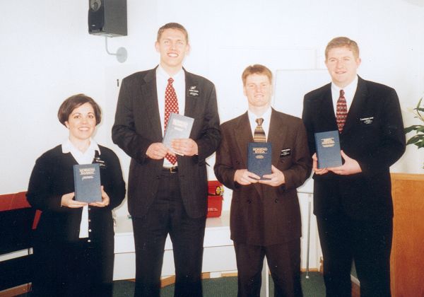 Tartu Estonia Spring 2001
Sis Packham(Estonian), Elder Varner (Latvian), Elder Baker (Lithuanian), Elder Hooper (Russian)
Sara  Joyner
18 Oct 2001