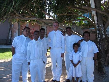 Elder Aiono & Elder Wakefield preparing for a baptism.
Justin Marvin Aiono
25 Nov 2007