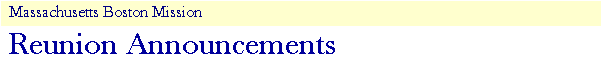 Reunion Announcements