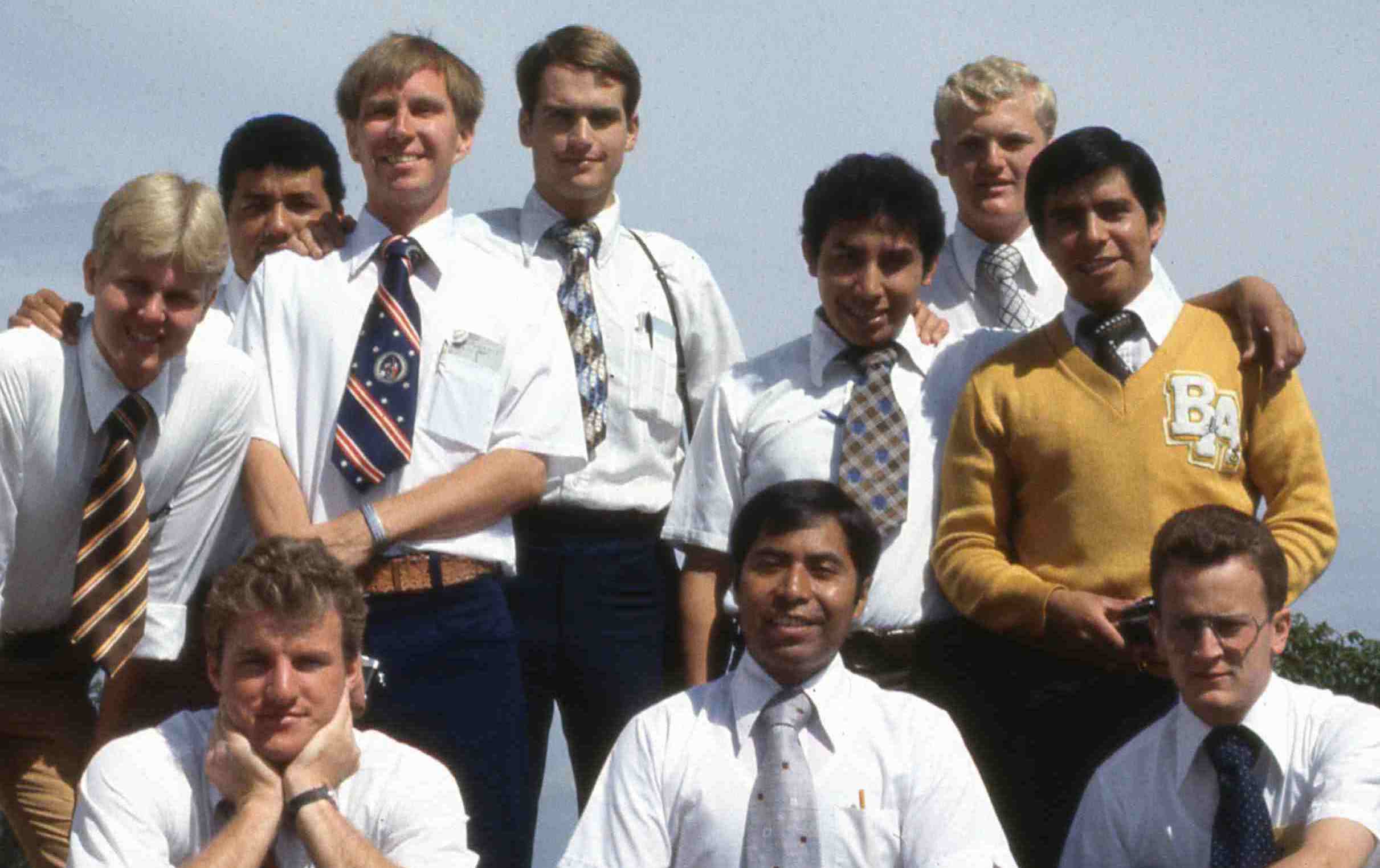 Elders of the District Based at the Guadalajara Monte Olimpo House June 1978 (left to  right from top) Curt Bennett, Carlos Contreras, Tom Glaves, Richard Moore (ZL), Arturo Martinez, Scott Carver, Javier Tlapale (ZL), Marcus Jensen, Abel Bautista, Dan Madsen
Marcus R. Jensen
29 Jun 2009