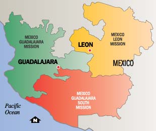 Este es el mapa que publico la iglesia en cuanto a la nueva mision que acaba de crear.  Y las demas misiones que particiaron en esta formacion.  Vease el articulo que se encuertra en 