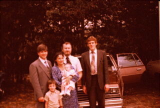 Elders Bruce Anderson and Tracy Stocking.  2 weeks into Natchez (first area for Elder Anderson), we baptized a family.  Around Oct 1981
Bruce Courtenay Anderson
01 Feb 2009