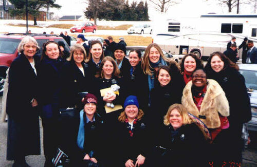 Taken 4th Feb 2004, at transfer meeting.
Back L-R: Simmons, D. Jensen, Richards, Cortson, Jepson, Mayo, Probert, L. Jensen, Smith.
Middle L-R: Fuquay, Calvert, Ekpo.
Front L-R: Taylor, Thacker, Favero.
Sarah 