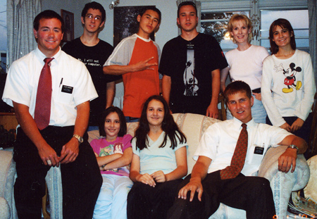 The Johnson family says goodbye to Elder Chinzorig.  Other missionaries in this photo are Elder Edwards, Elder Constans and Elder Johnson.
Steve Johnson
20 Jan 2004