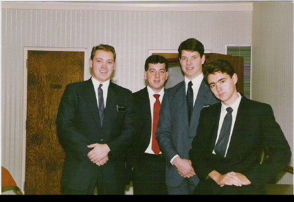 Left to Right: Elders Lamoureux, Grantham, Eliason, and Mallory.  Approx. November 1986.
Richard John Lamoureux
31 May 2004