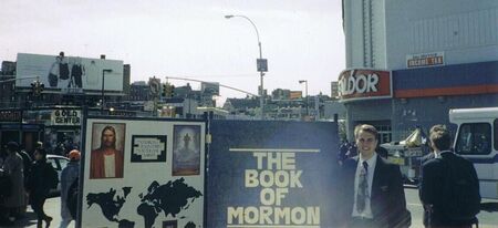 Elder Jay Nelson and I each made a Book of Mormon Display.  This made street contacting much more effective.  We would have a district street contacting blitz in different parts of the Bronx.
Jeff  Jenson
05 May 2008