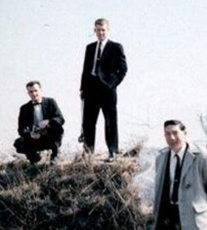 Elder Rasmussen, lower, Elder Bradshaw, standing, and Elder Tyler, squat down, atop the mountain where Korea was dedicated
Webmaster Wayne
15 Apr 2016