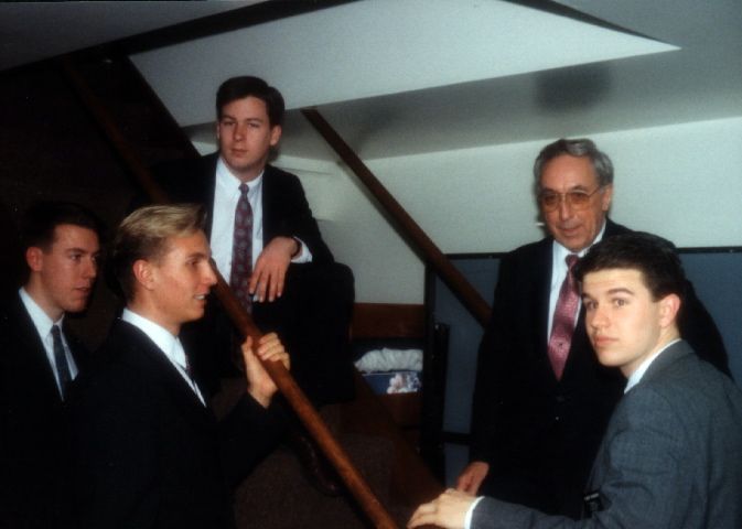 Following a ZLDL, President Derrick gives some final tips on spreading the gospel. (from left, Elders Kessler, Runia, West, Derrick, Sorensen)
Mark E Kessler
17 Mar 2004