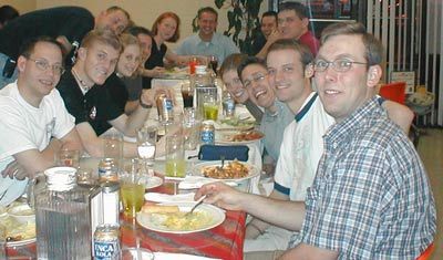 Group picture # 3 from Apr. 2002 reunion: M. Goble, R. Murphy, E. Lewis, the Ortons, the Bartons, Jake Eggett, C. Dennis, the Carlsons, P. Hamblin, Jared Eavenson
Michael J. Goble
24 Apr 2002