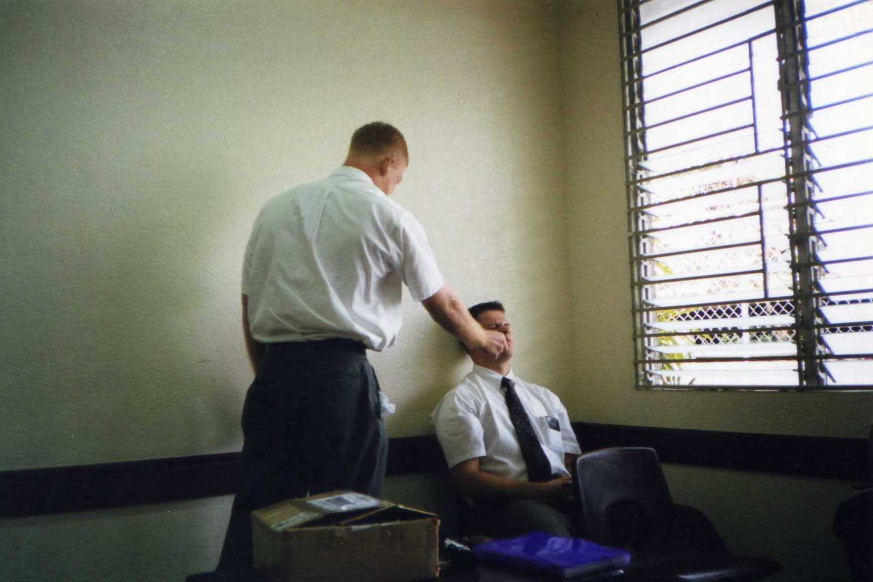 E. Gudmundson was making fun to elder Schmitt after district mtg. Ilo2x Noth Zone- 2000
Elgin Ausejo Topacio
09 Jul 2007