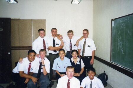 Upper left: Elders Schitt, bagley, sorensen, Dubois, sis Cuenca, Stake missionary, Elder Casey,Mariner Gudmundson and Topacio
Elgin Ausejo Topacio
01 Aug 2007